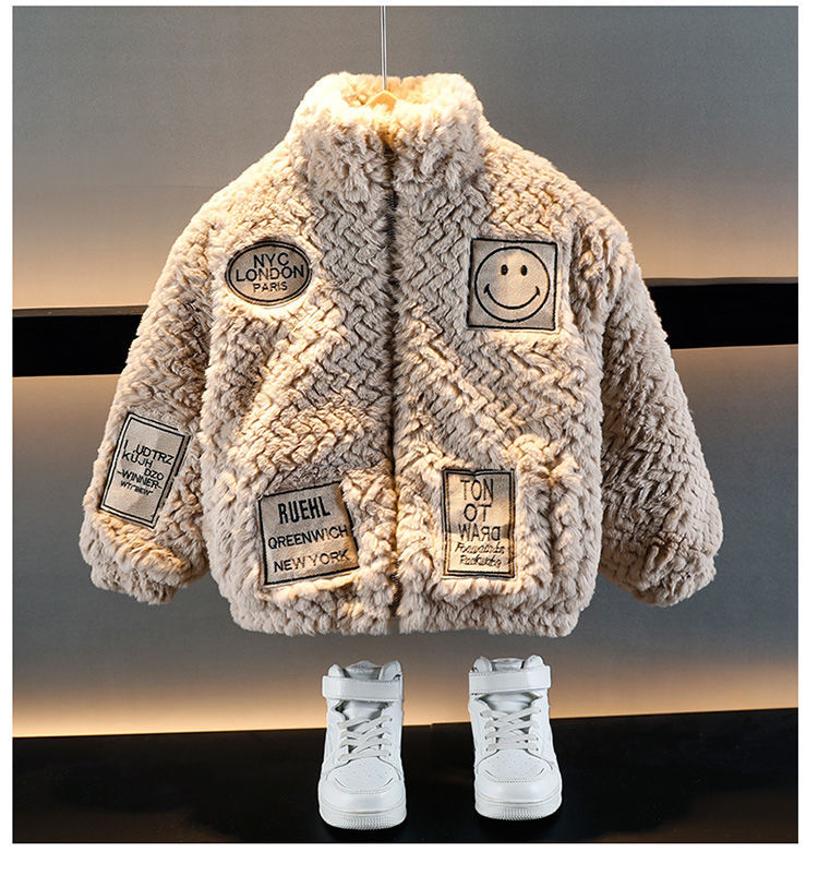 Winter Fleece Jacket For Boys Thickened Furry Sweater_voghion.com