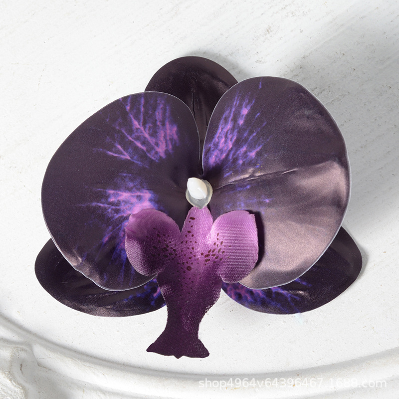 Película blanca Phalaenopsis flor cabeza pétalo simulación flor accesorios tocado horquilla diy flor decorativa de boda hecha a mano