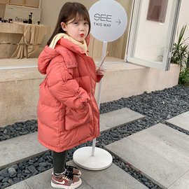 男童女童冬季棉服2025新款儿童中长款棉衣加厚棉袄洋气宽松外套