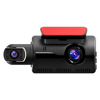 Cross-border car front car 3-inch driving recorder HD dual lens dual recording 360-degree car camera 1080P (Driving recorder) - in-front-of-the-car