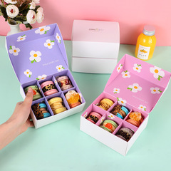 ins French Fat Macaron Packaging Box 6 Flowers Korean Baked Cookies Chocolate Strawberry Dessert Box
