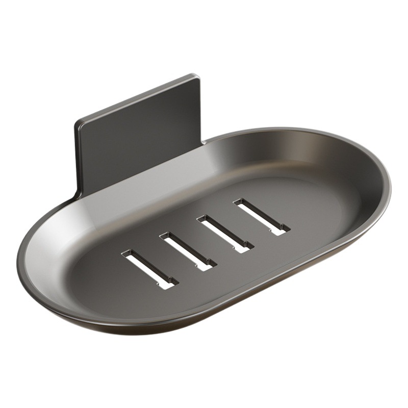 Punch-free Soap Box Wall-mounted Bathroom Space Aluminum Non-draining Household Bathroom Soap Storage Rack