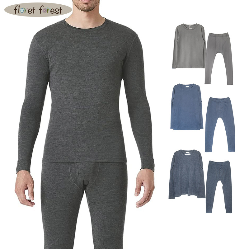 100% Merino Wool Men's Autumn Clothing Set Spring, Autumn and Winter Bottoming Quick-drying Clothing Machine Washable