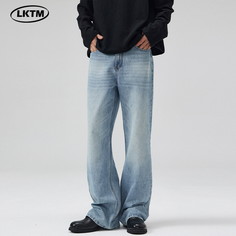 LKTM Men's Wear# American cleanfit Light Color 517 Version Micro-jeans Men's and Women's Slim All-match Mop Pants