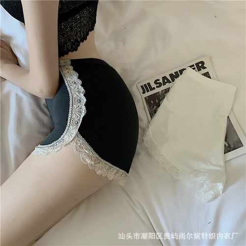 Women's Summer Safety Pants, Thin, Large Size, High Elasticity, Wearable Outside, Versatile Mid-Waist Lace Under Short Pants for Ladies