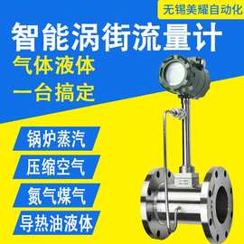 智能涡街流量计蒸汽压缩空气氮气天然气温压补偿型高精度数显