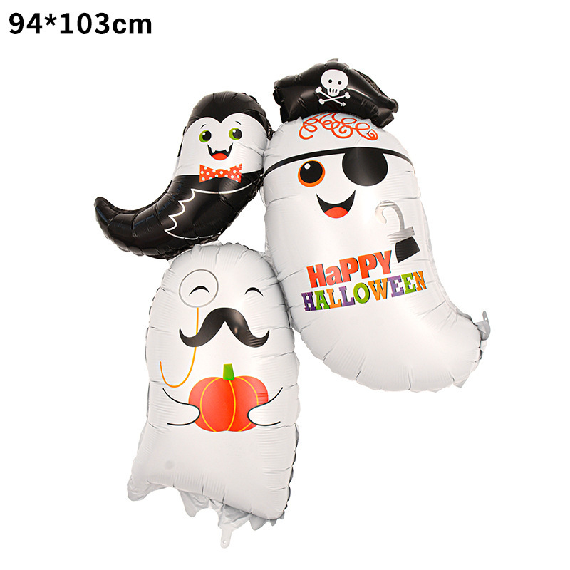Globo de película de aluminio de Halloween nuevo tema de bruja de dibujos animados calabaza fiesta de Halloween diseño de globos en forma de fantasma