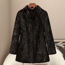 厂家现货海宁秋冬季新品真貂皮草大衣2025休闲中长款女式拼貂皮草