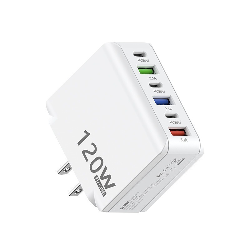 120Wスマートフォン充電器3USB 3PD美規欧規英規多口充電器ヘッド|undefined
