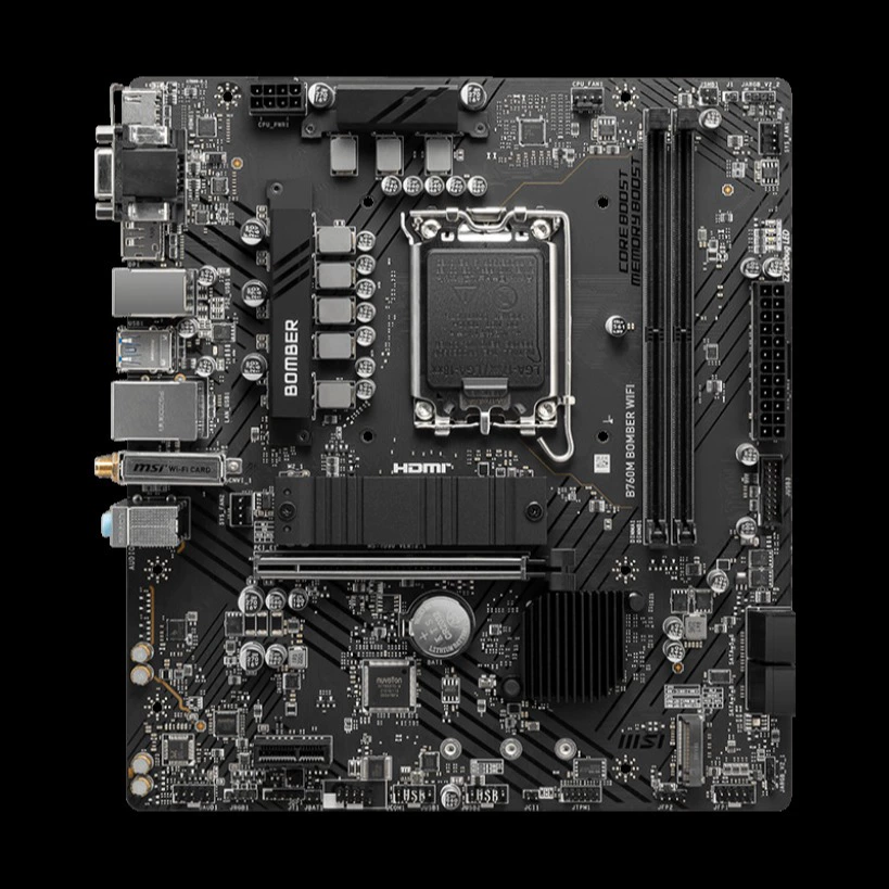 Материнская плата (MSI) B760M Bomber WiFi D5 — LGA1700, DDR5, Wi‑Fi 6E