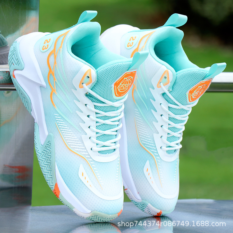 Basketball Shoes for Men, Spring and Summer Mesh Men's Sports Shoes, High-Top Shoes, Non-Slip Solid Soft-Soled Running Shoes, Men's Trendy Style