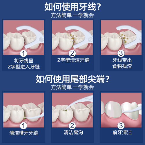 Small Deer Mother Bagged High-Fine Dental Floss Custom Dental Floss Sticks Household Arch Plastic Toothpicks Floss Picks Wholesale