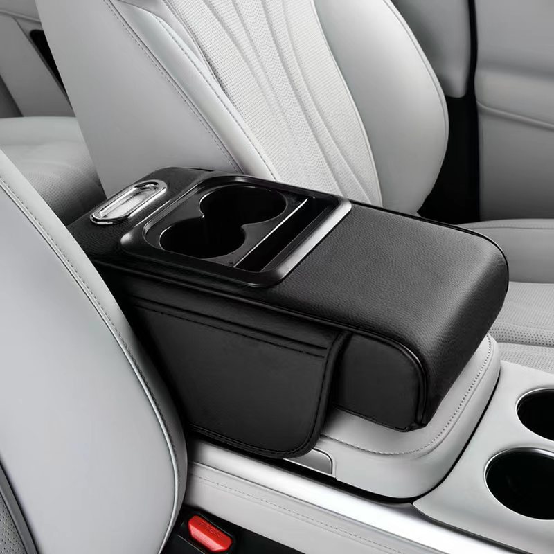 Car Compact-Specific Armrest Box Protective Pad, Tissue Box, Central Narrow Elbow Rest Pad, Water Cup Holder