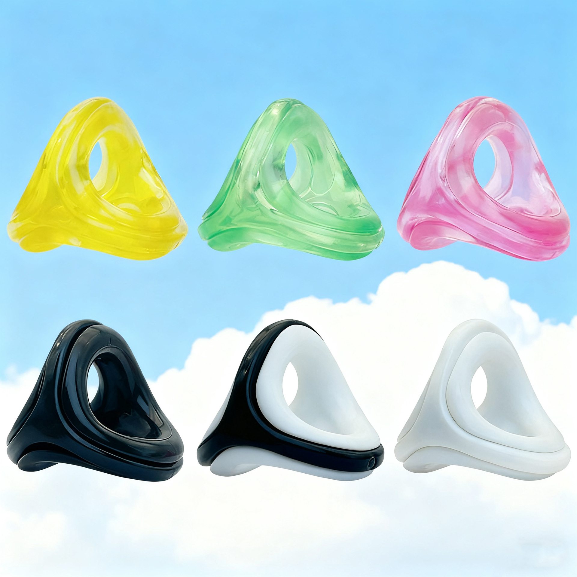 Men’s Delay Ring, TPE Scrotum Locking Ring, Long-Wear Adult Novelty, Yellow — detail image 5
