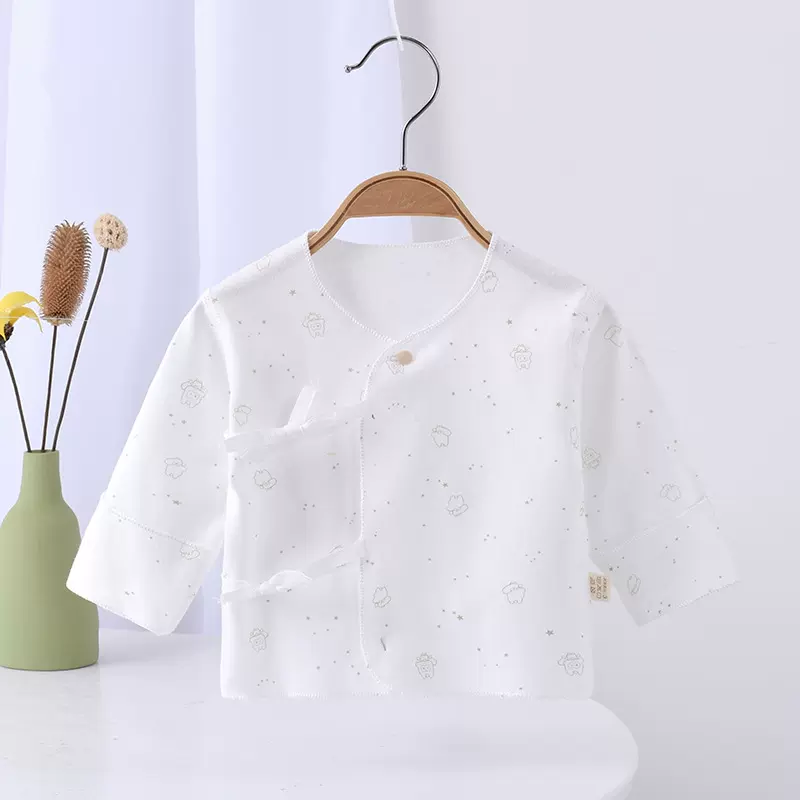 婴儿衣服半背衣春秋偏襟无骨新生儿和尚服初生宝宝上衣新款现货