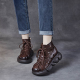 以一 Martens, кожаные ретро дышащие летние короткие сапоги, ботинки, воловья кожа, мягкая подошва