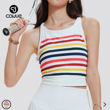新款美背背心外穿女固定杯速干健身上衣户外健身网球瑜伽运动背心
