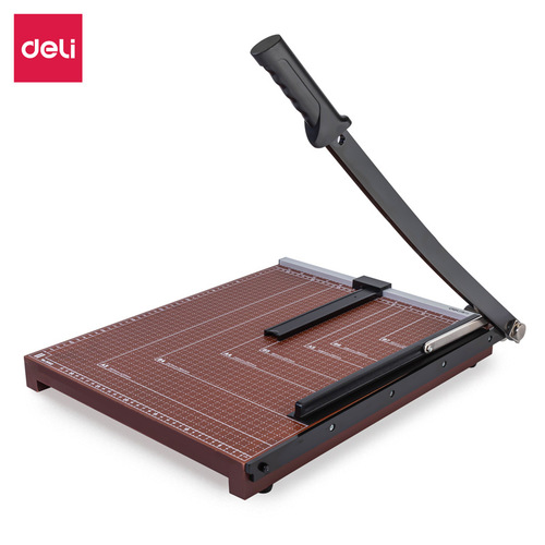 Deli paper cutter 8004 manual wooden paper cutter business card photo cutting cardboard blade sharp a4 paper cutter