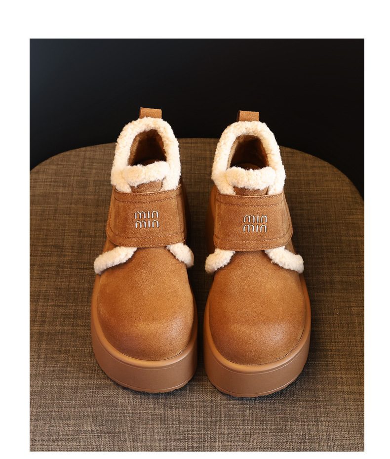 Giày boot nữ cổ cao tăng chiều cao đế dày lót nhung giữ ấm mùa đông — Màu đen chi tiết 22