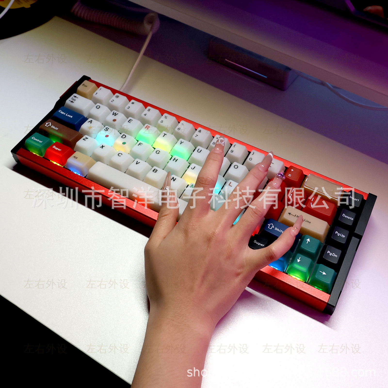 Mexaniki klaviatura üçün şəffaf multikolor keycaps dəsti 186 ədəd