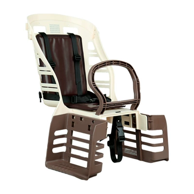 Motorcycle child seat, Mountain Bike Kids Seat, Electric - bicycle-model-three-point-safety-belt-ce-certified-off-white-brown-leather-seat-cushion