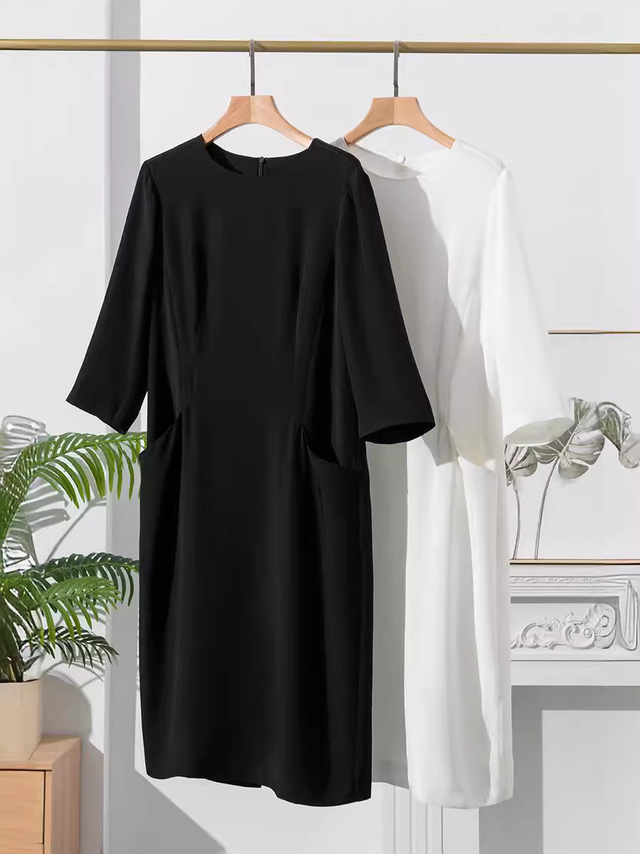 autumn minimalistic silk elegant dress