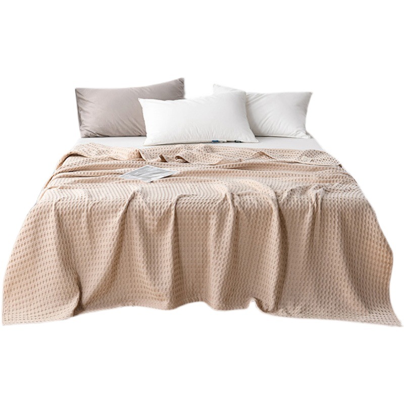 Adult Waffle Pure Cotton Towel Quilt Cotton Gauze Cover Blanket Lunch Break Towel Blanket Summer Cool Quilt Gauze Quilt Towel Quilt