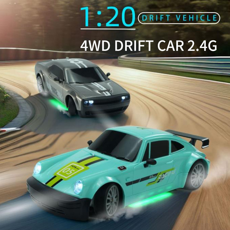 Cross-border new GTR professional RC four-wheel drive drift high-speed car rechargeable competitive light tail-flick stunt car model