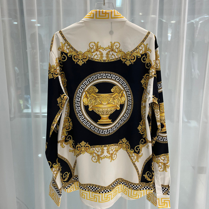 Camisa de Manga Larga para Hombre con Estampado Digital, Estilo Europeo y Americano, Novedad de Otoño 2024, Moda Juvenil Transfronteriza