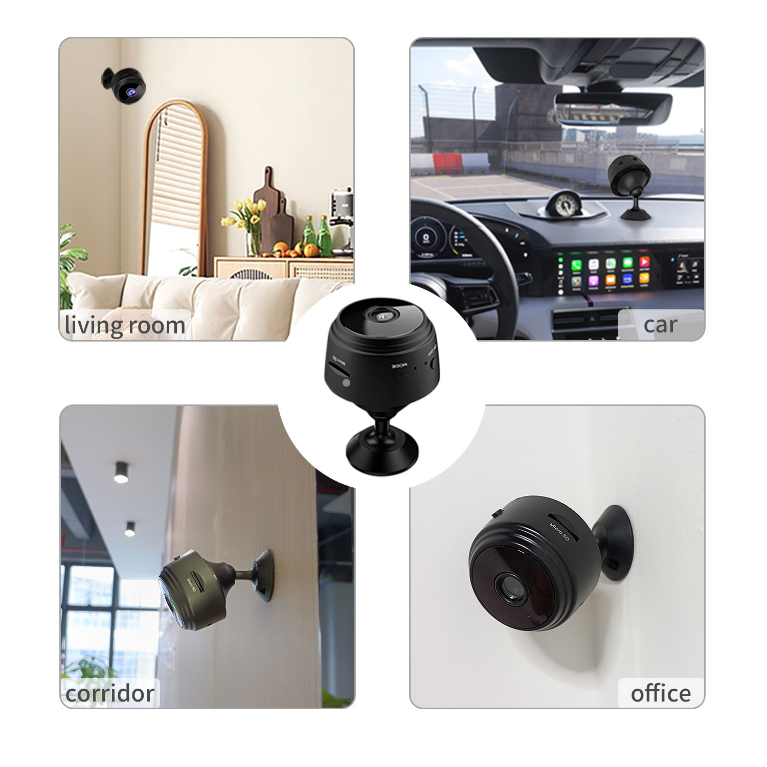 A9 WiFi Smart Security Camera – 720P HD Indoor Monitoring, Night Vision, Motion Detection, 2-Way Audio, V380 App Control_voghion.com