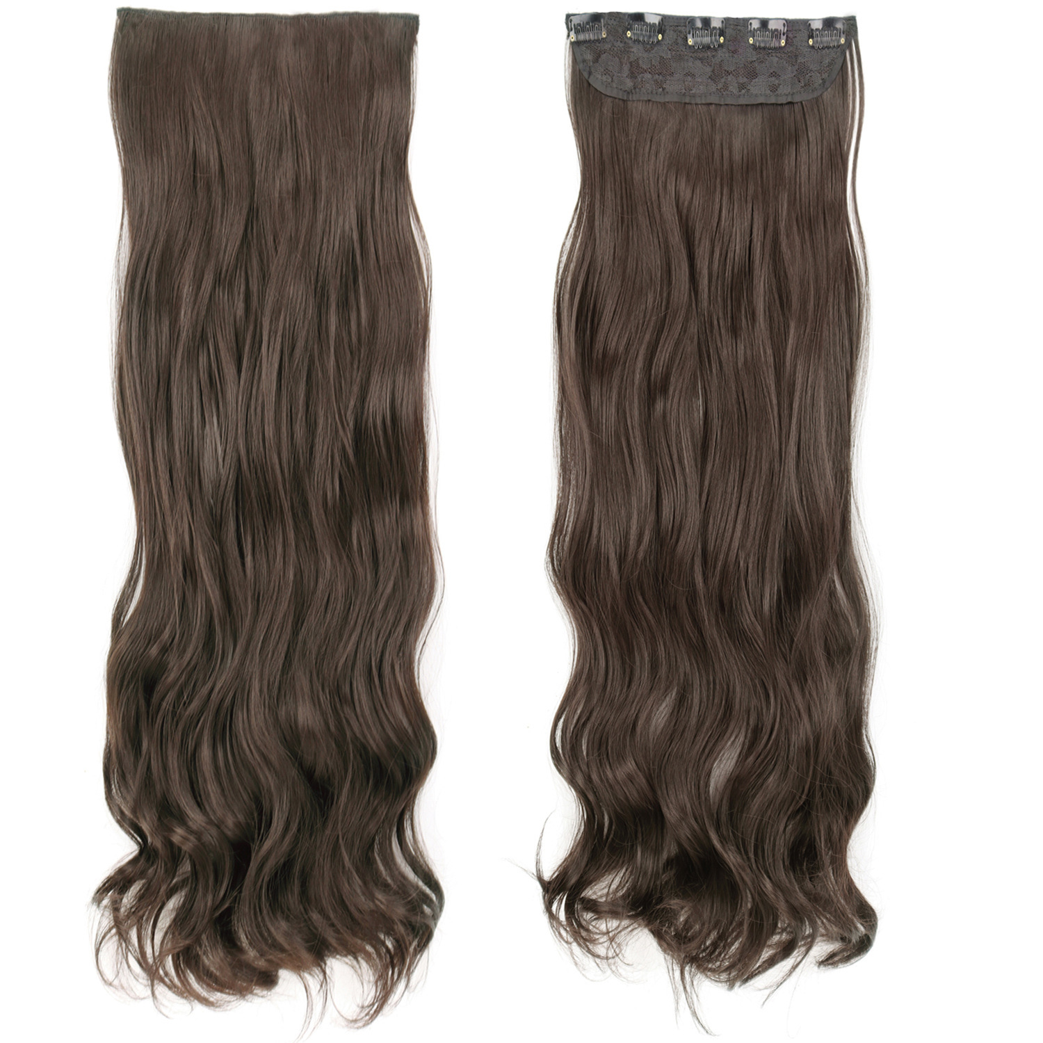 80 cm de extensión de pelo de peluca cinco tarjetas de una pieza de cabello de fibra química de cabello de alta temperatura cabello de cabello largo rizado