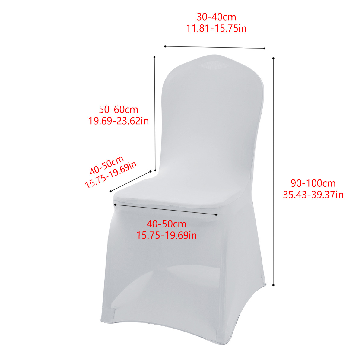 Ventas transfronterizas de seda de leche elástica banquete cuadrangular cubierta de silla de esquina general restaurante hotel cubierta de silla de boda de color sólido