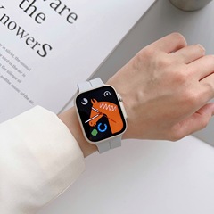 Suitable for Apple 8th generation magnetic folding buckle silicone watch strap apple watch SE replaceable sports strap