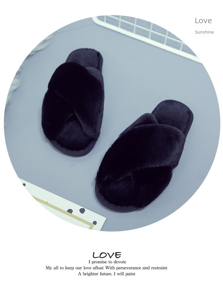 Pantofole Cross Mao Mao da donna invernali commercio estero taglia 43 casa peluche punta aperta caldo cotone da cucire all'ingrosso_voghion.com