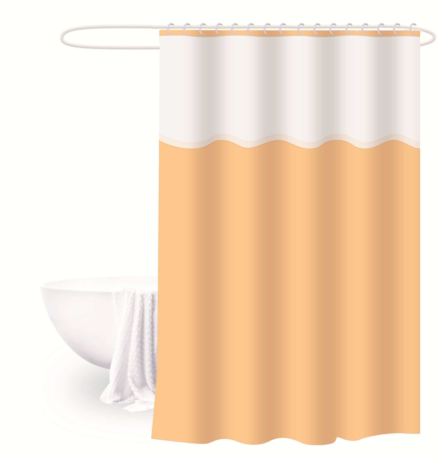 Cortina de ducha 180*180 color sólido engrosada cortina de ducha de tres piezas cortina de baño peva baño semitransparente cortina de ducha de baño impermeable