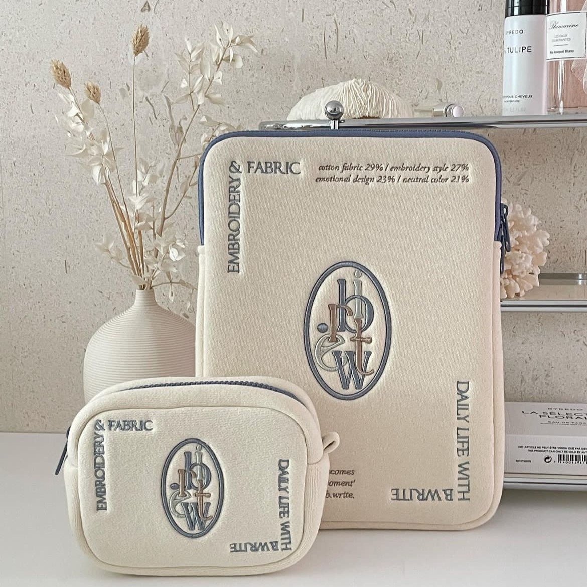 Corea del Sur nuevo B. w ** te ins estilo simple carta bolsa de la tableta bolsa de la computadora iPad Notebook funda protectora bolsa