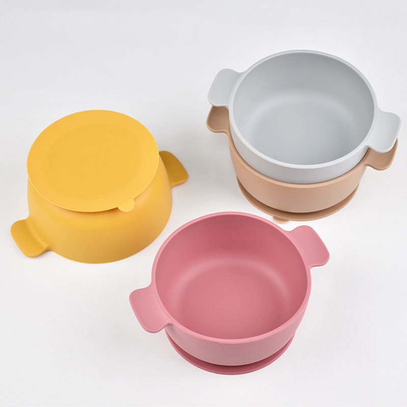 아기 실리콘 빨판 그릇 식품 등급 훈련 식기 낙하 방지 이유식 그릇 실리콘 그릇 어린이 식기 용품