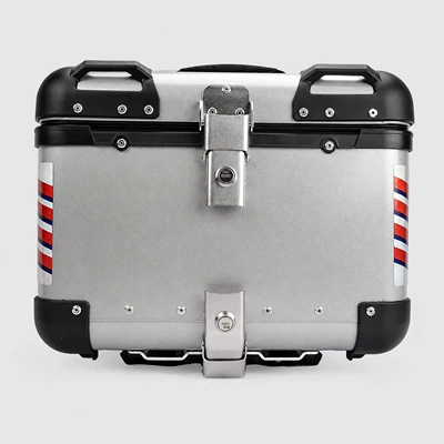 Motorcycle trunk – Waterproof and Anti-Collision Storage Box - 45l-round-corner-tail-boxsilver
