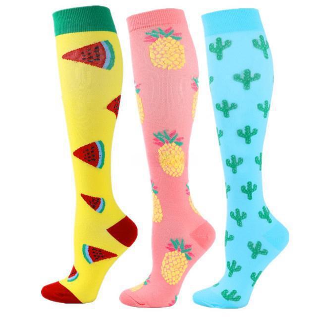 Calcetines de compresión transfronterizos Calcetines de pantorrilla Calcetines elásticos Deportes Ciclismo Correr Calcetines de yoga Calcetines de compresión de tubo largo para hombre Spot para mujer