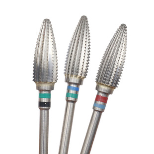 New Cross-Border Manicure Tungsten Steel Grinding Head Triangular Straight Tooth Universal Quick Nail Removal Grinder Rotary File Round