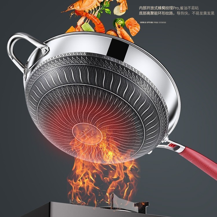 horno electromagnético cóncavo tipo cocina 316 de acero inoxidable inadherente horno de gas doméstico horno de horta