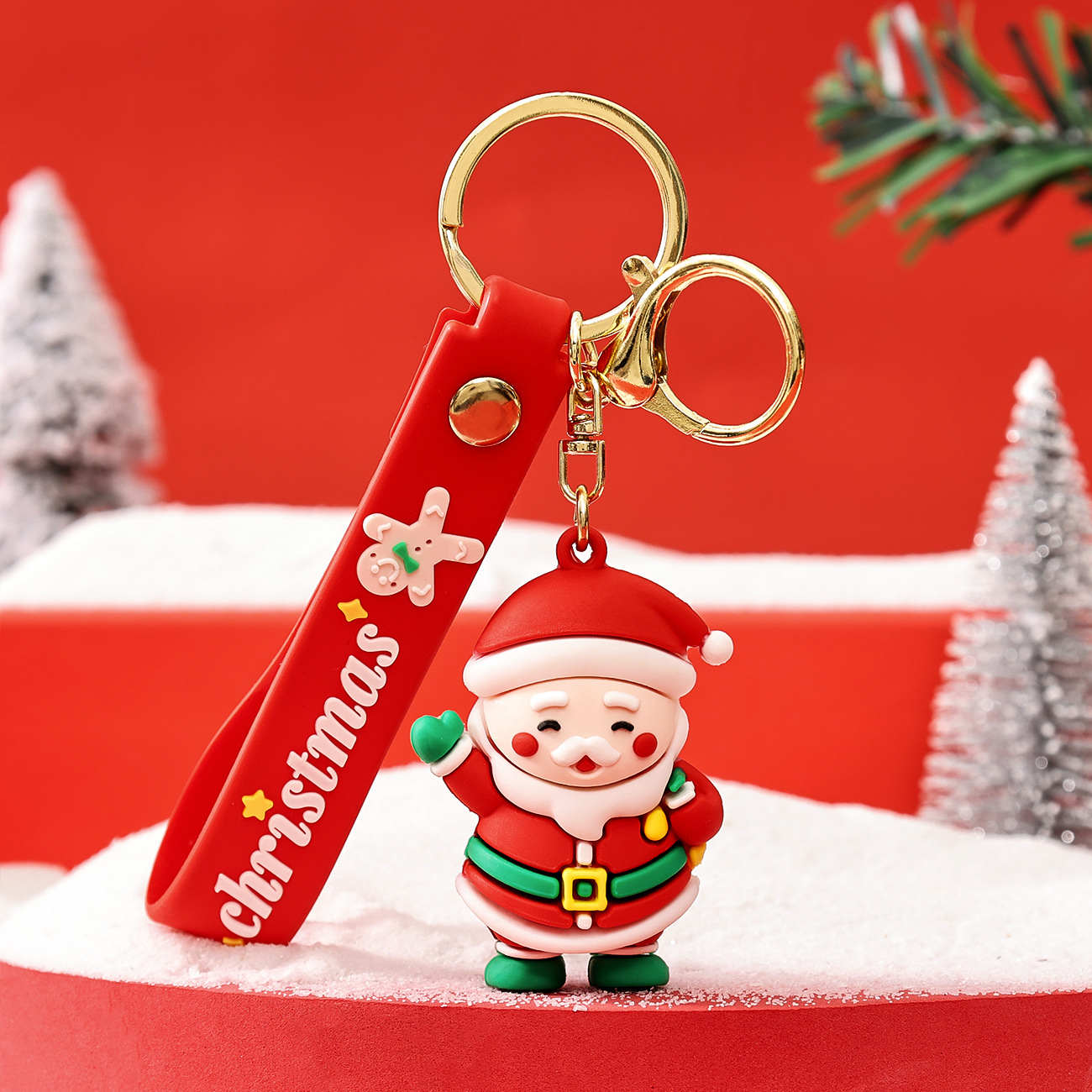 Nueva lindo Navidad muñeco de nieve llavero dibujos animados coche colgante mochila adorno pequeño regalo al por mayor