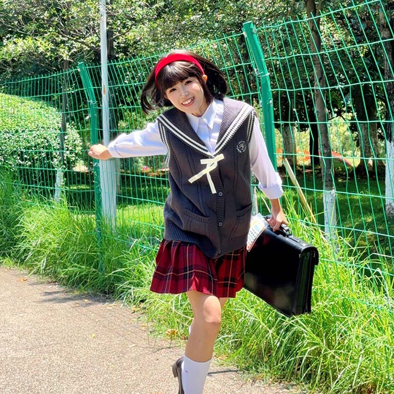 (2개) JK 오리지널 대학 스타일 크루 넥 니트 회색 조끼 가을 겨울 레이어링으로 따뜻한 일본식 부드러운 소녀를 유지합니다.