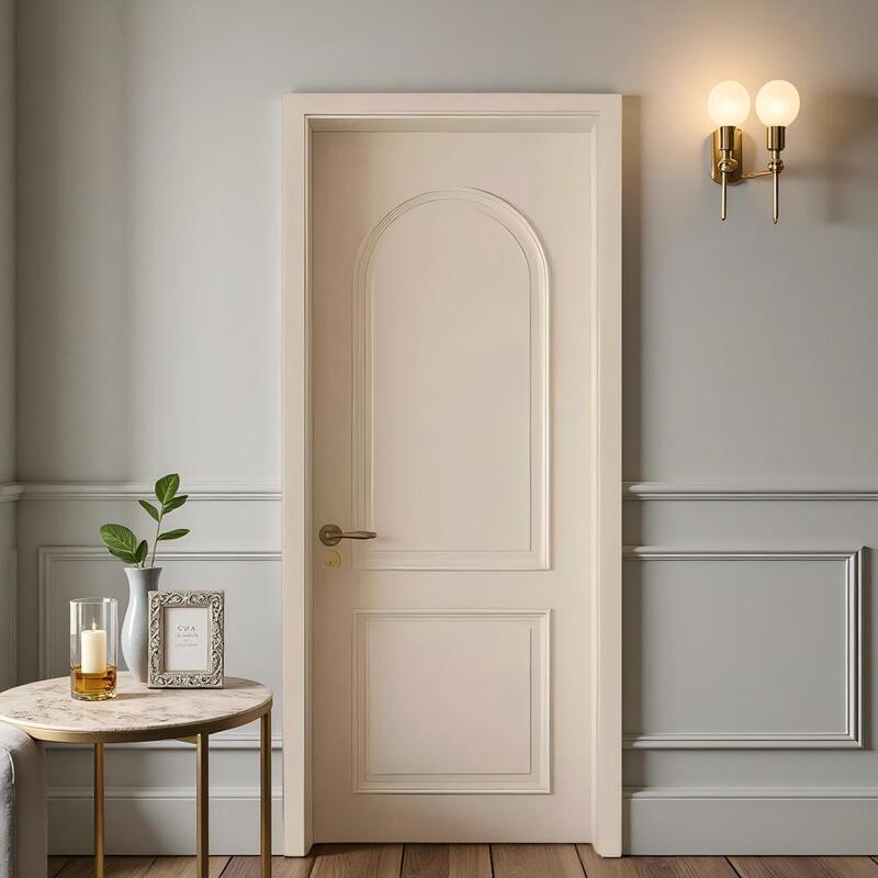 Full Set of French-Style Doors with Installation, Solid Wood Composite Lacquered Doors, Interior Bedroom Door Set, Double Door Wooden Door for Room Full Set of French-Style Doors with Installation, Solid Wood Composite Lacquered Doors, Interior Bedroom Door Set, Double Door Wooden Door for Room