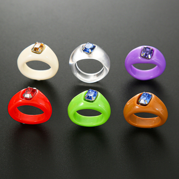 Korean retro geometric solid color universal ring for men and women