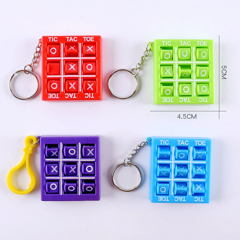 Трансграничные мини TIC TAC TOE игра шахматы с брелком детская головоломка кольцо вилка игрушка OX крестики-нолики