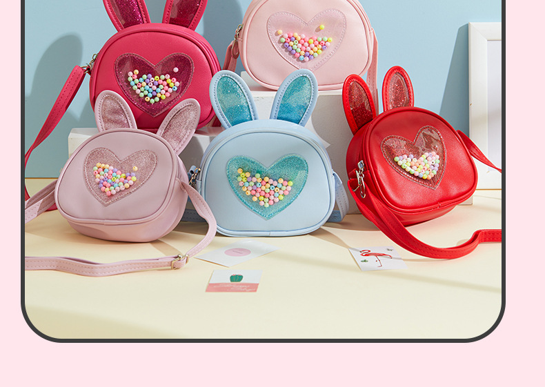 Kid's Mini Pu Leather Heart Shape Cute Zipper Crossbody Bag display picture 3