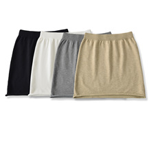 929-25秋季新款  法式小香风针织高弹修身卷边性感包臀短裙半身裙