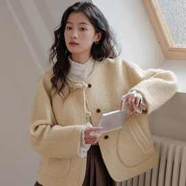 2025秋冬季新款法式小香风毛呢外套女温柔甜美小个子今年流行上衣