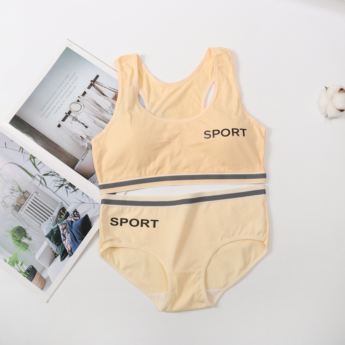 Chaleco de desarrollo de ropa interior para estudiantes de 12 - 16 años de edad, niños de secundaria y escuela secundaria, algodón puro sin anillo de acero, conjunto de sujetadores para niñas